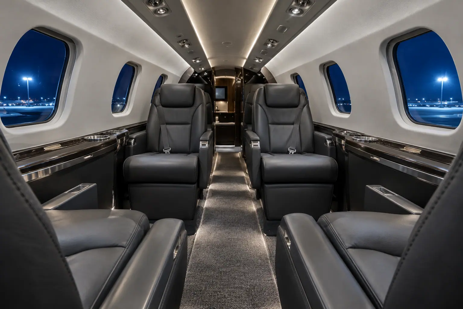 Light jet cabin interior