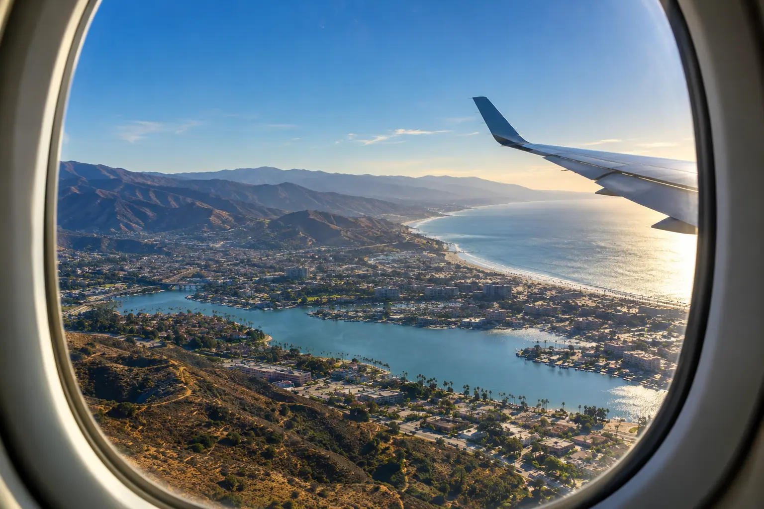 Los Angeles area from a private jet window