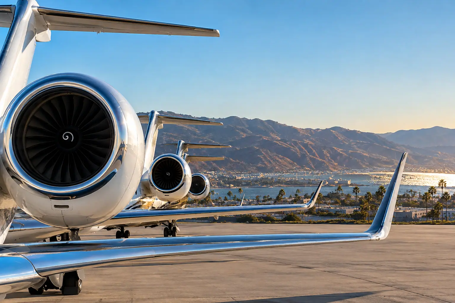 Business jets on the ramp