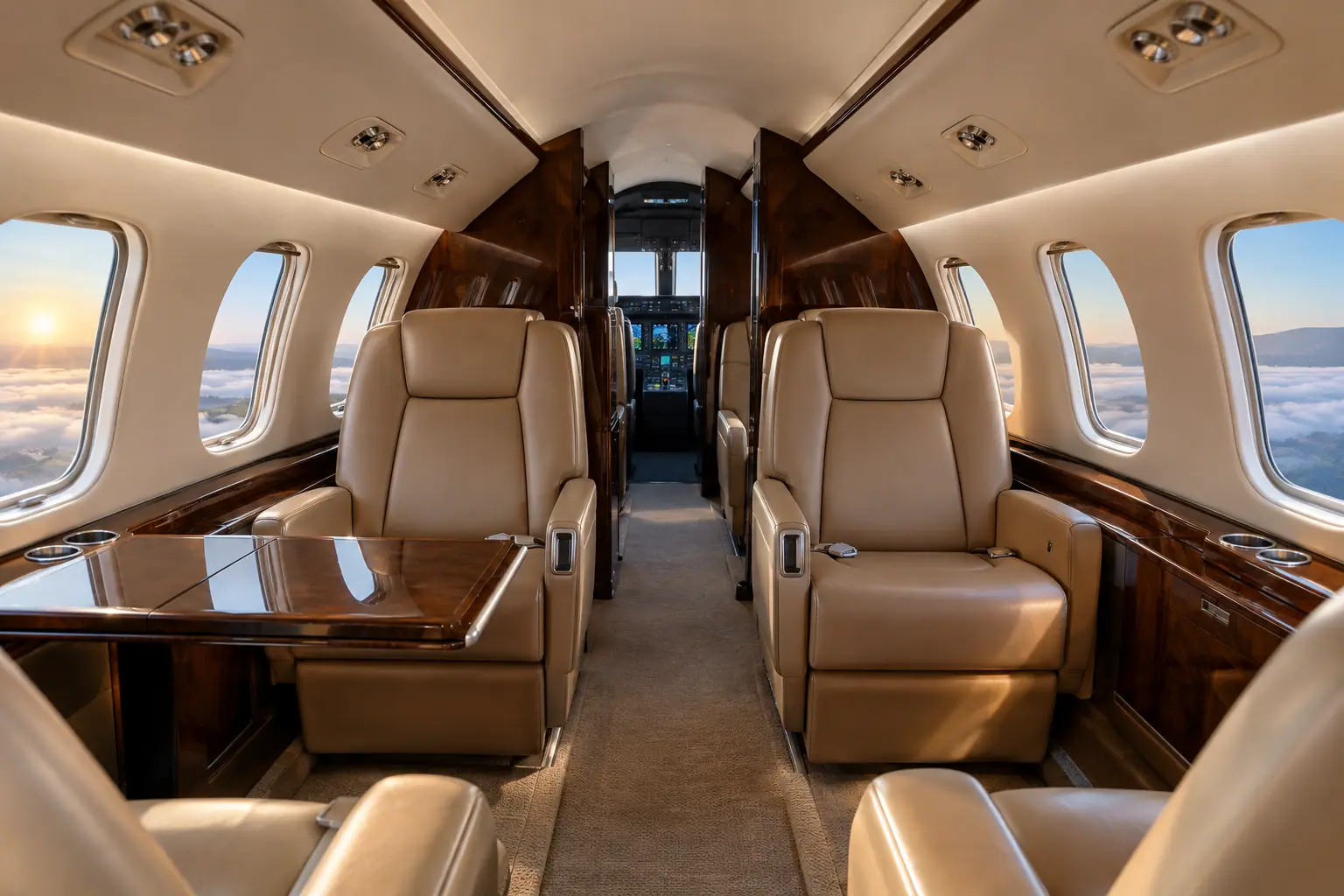 Heavy jet cabin interior