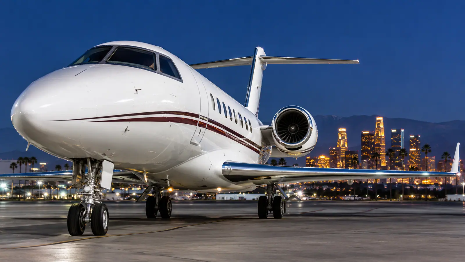 Private jet near Los Angeles