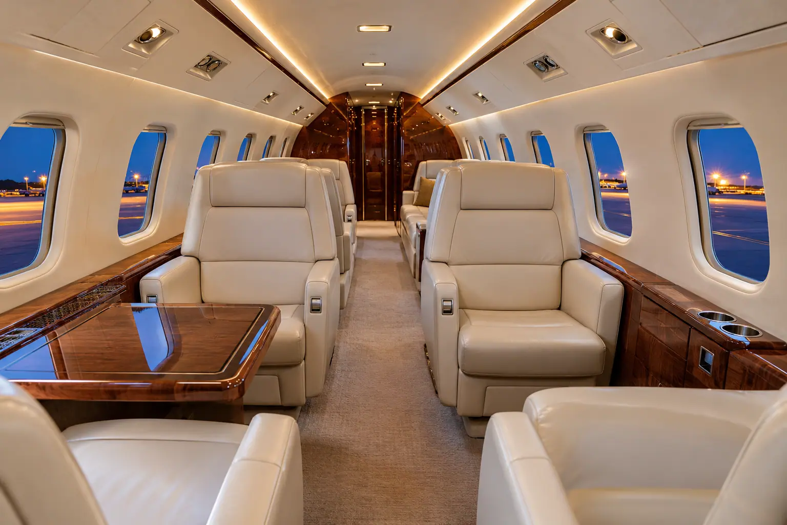 Private jet cabin